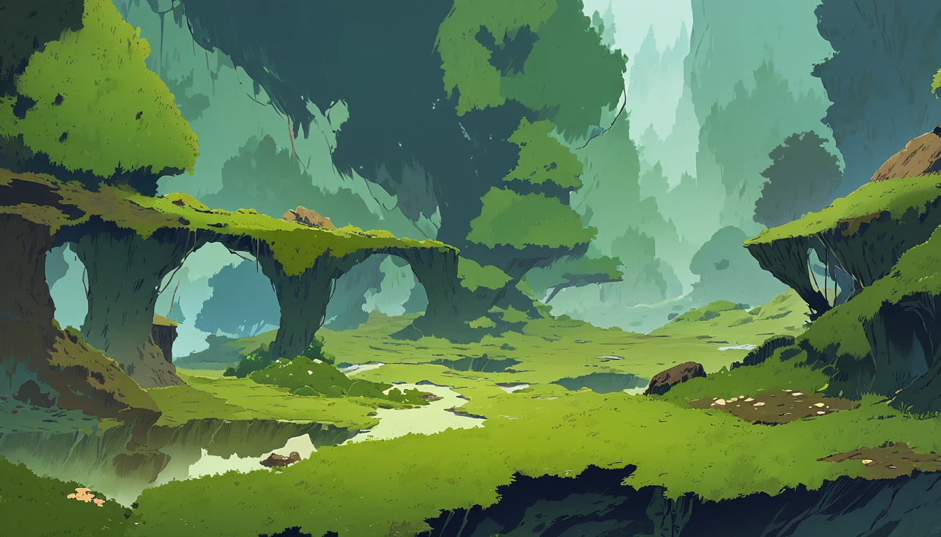 Moss Landscapes ,Studio ghibli inspired