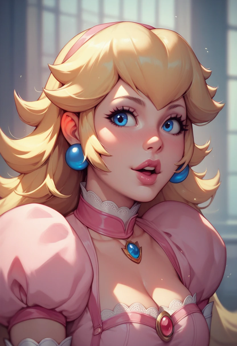 score_9,score_8_up,score_7_up,source_cartoon,source_anime,1girl,intricate,outdoors,castle,highly detailed,soft lighting,soft particles,glowing,medium breasts,curvy,digital art,realistic,princess peach,pink dress,upper body,  focus on face, detailed mouth, mesmerizing mouth, high definition mouth, focus on face, best quality, detailed, absurd resolution, absurd detail, intricate details, vibrant colors, ultra-realistic, open mouth,

