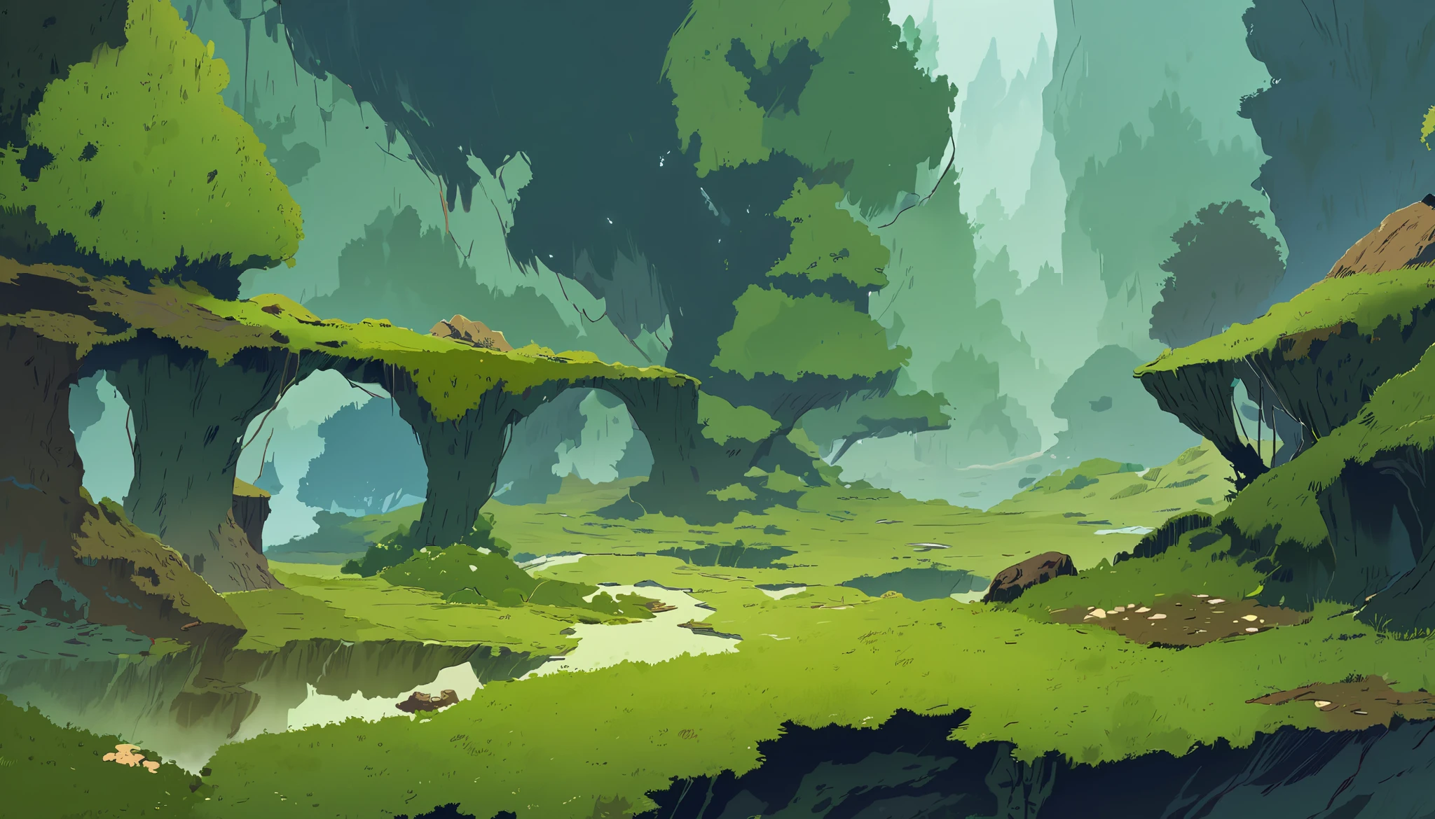 Moss Landscapes ,Studio ghibli inspired