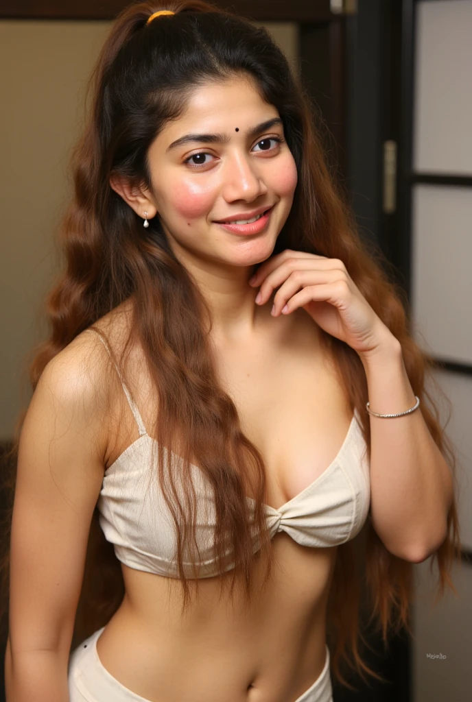 Bare ass, bare chest, bare breats, undressed, undress, naked, nude, bare, sexy, beautiful, wavy long hair, indian, legs open, on her knees, mouth open, tongue out, perky, horny