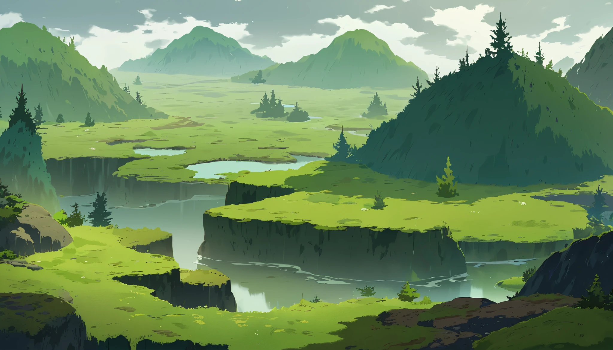 Moss Landscapes ,Studio ghibli inspired