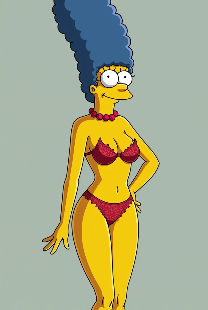 Marges simpson tight dress, full body slim, messianic breasts sexual traits, smile closed mouth sneakers short heels, cartoons bold pose