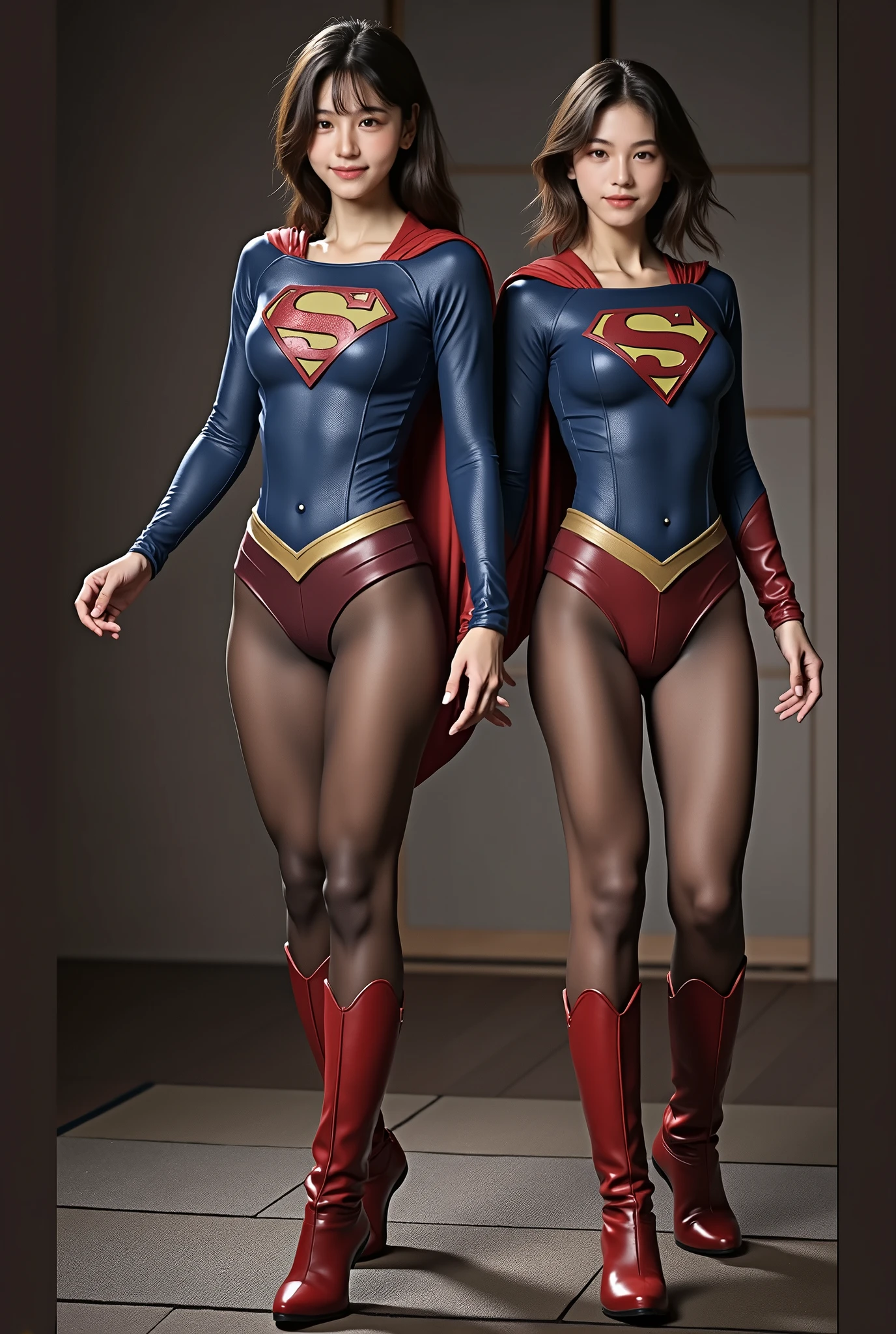 No background、(((Beautiful legs in black tights.)))、(((Legally express the beauty of your smile)))、((((Make the most of your original images)))、(((Body-hugging Supergirl costume)))、(((Supergirl Costume)))、(((short and beautiful hair)))、(((suffering)))、(((Please wear black tights....、Wear red boots)))、((Best image quality、8K))、((Highest quality、8K、masterpiece:1.3))、(((Preserve background )))、Sharp focus:1.2、Beautiful woman with perfect figure:1.4、Slim Abs:1.2、Wet body:1.5、Highly detailed face and skin texture、8K