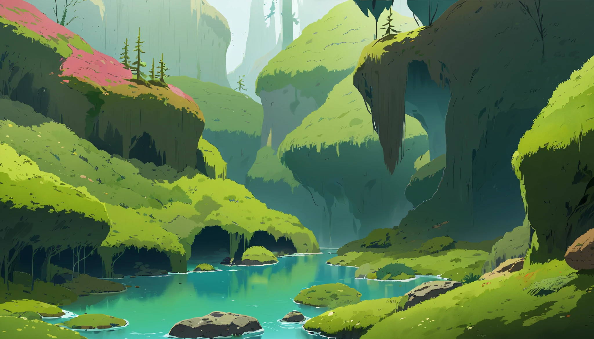 Moss Landscapes ,Studio ghibli inspired