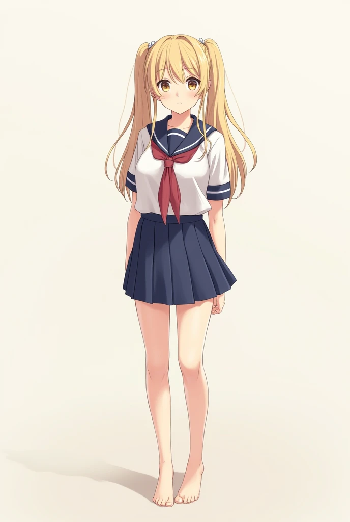 Highest quality, Detailed, 8K quality, 4K resolution, full body japanese woman, Blonde, Gorgeous face, Huge breasts, Curved body, Wearing uniform (seifuku): Sailor-style tops, Pleated skirt, Knee-high socks, Curved body, Playful expressions, 