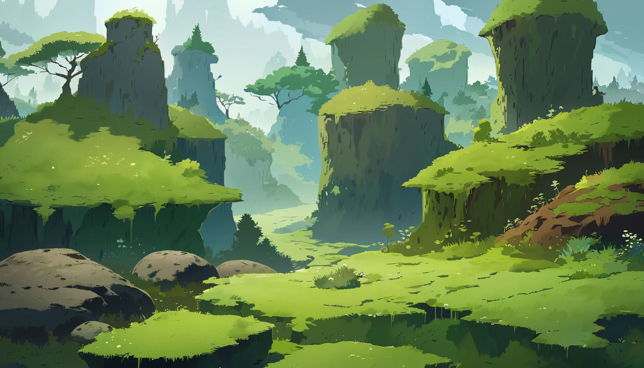 Moss Landscapes ,Studio ghibli inspired