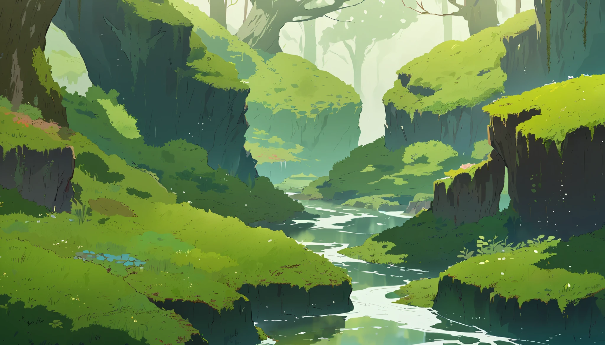 Moss Landscapes ,Studio ghibli inspired