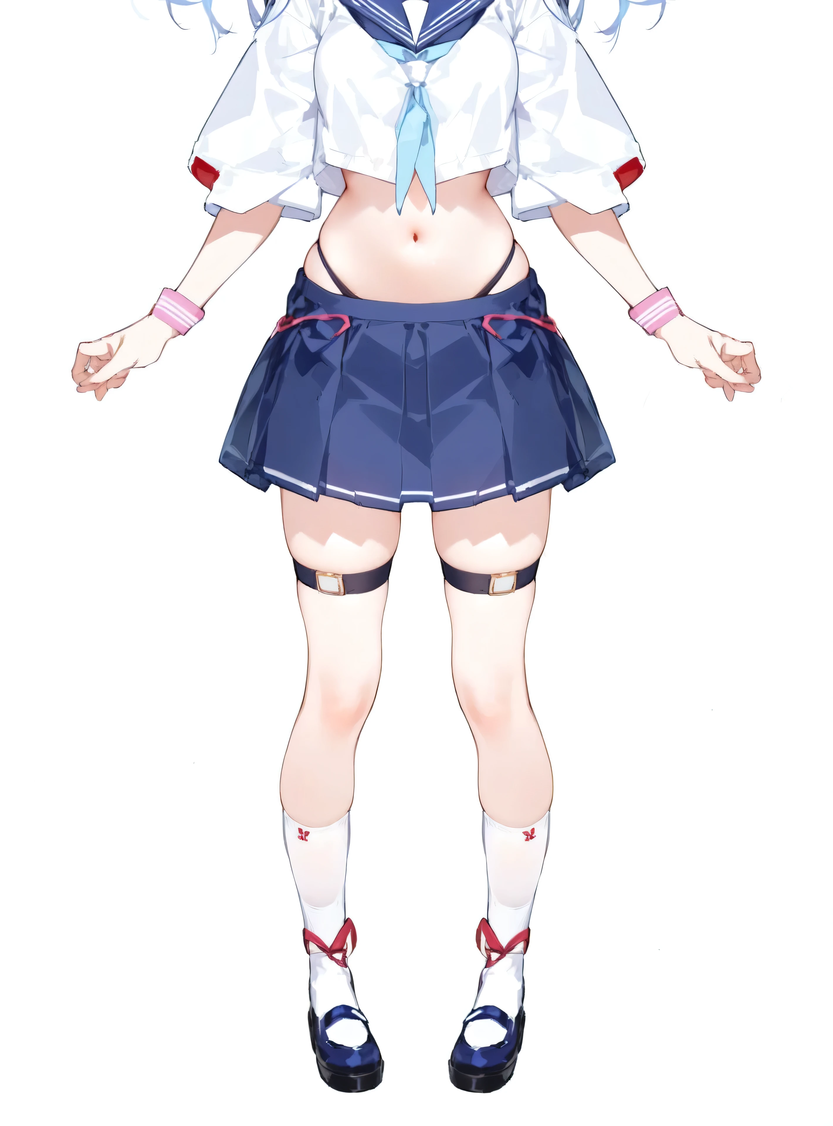 masterpiece, best quality, summer outfits, solo, ((white background)), multiple views, thong, character sheet,