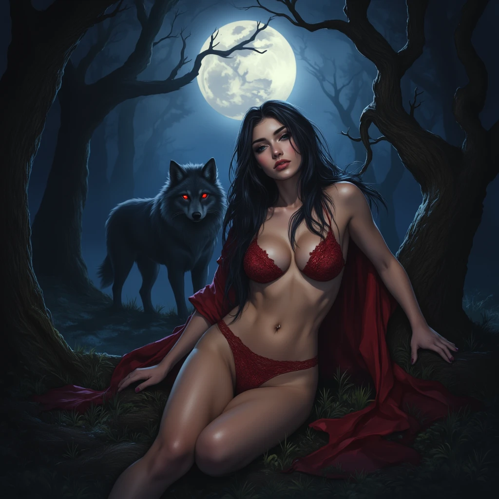 Ghost werwolf Woman big  tits  bikini horror nightmear 