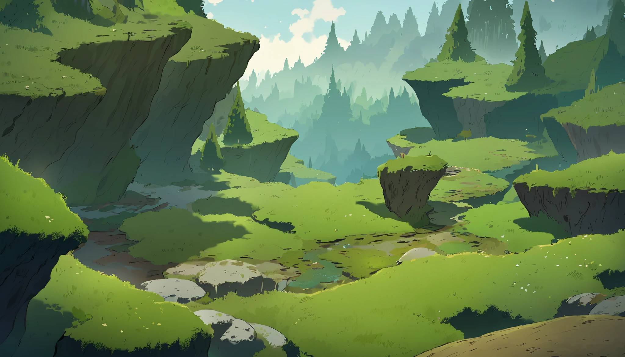 Moss Landscapes ,Studio ghibli inspired