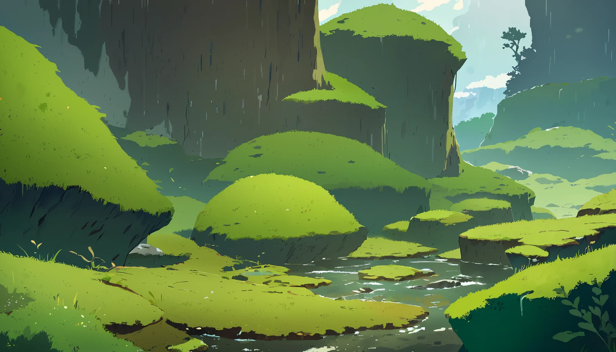 Moss Landscapes ,Studio ghibli inspired