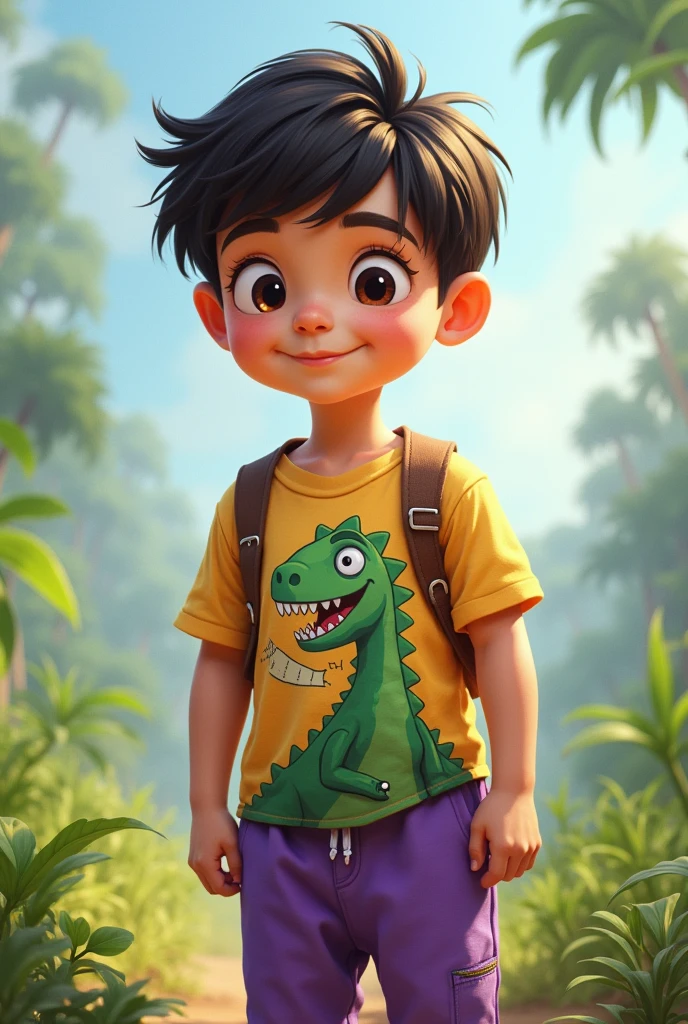 Beautiful boy in Jurassic park that's boy's name in t-shirt with text " Abdul Basith"