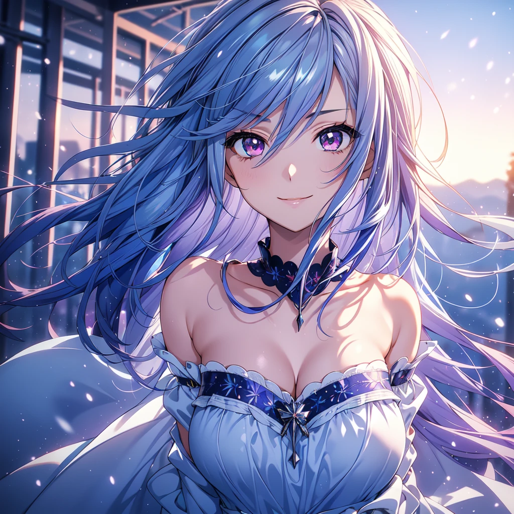(Tying her sky blue hair into a single braid),(Pink Eyes),Fair skin,whole body,alone,Lonely face,Snowy Night,Shining Night Sky,The girl who got dumped just before Christmas,(masterpiece, Highest quality, Very detailed), Best Shadow,Detailed Background,Beautifully detailed face,High Contrast,Best lighting, Very delicate and beautiful,Cinematic Light,Hyper Detail,8k,Dramatic Light,Exquisite detail,Christmas colors,