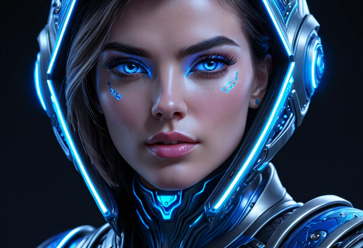 FACE WOMAN powerful armor, sharp look,
Frost, Calls, perfect details, (Best Quality, 4k,
High resolution, masterpiece:1.2), ultra detailed,
realist:
1.37, HDR, studio lighting, vivid colors, (cyberpunk,
Futuristic) style, lcy Blue Color Scheme, dynamic
lighting. MOD ULTRA FACE 8k laser eyes