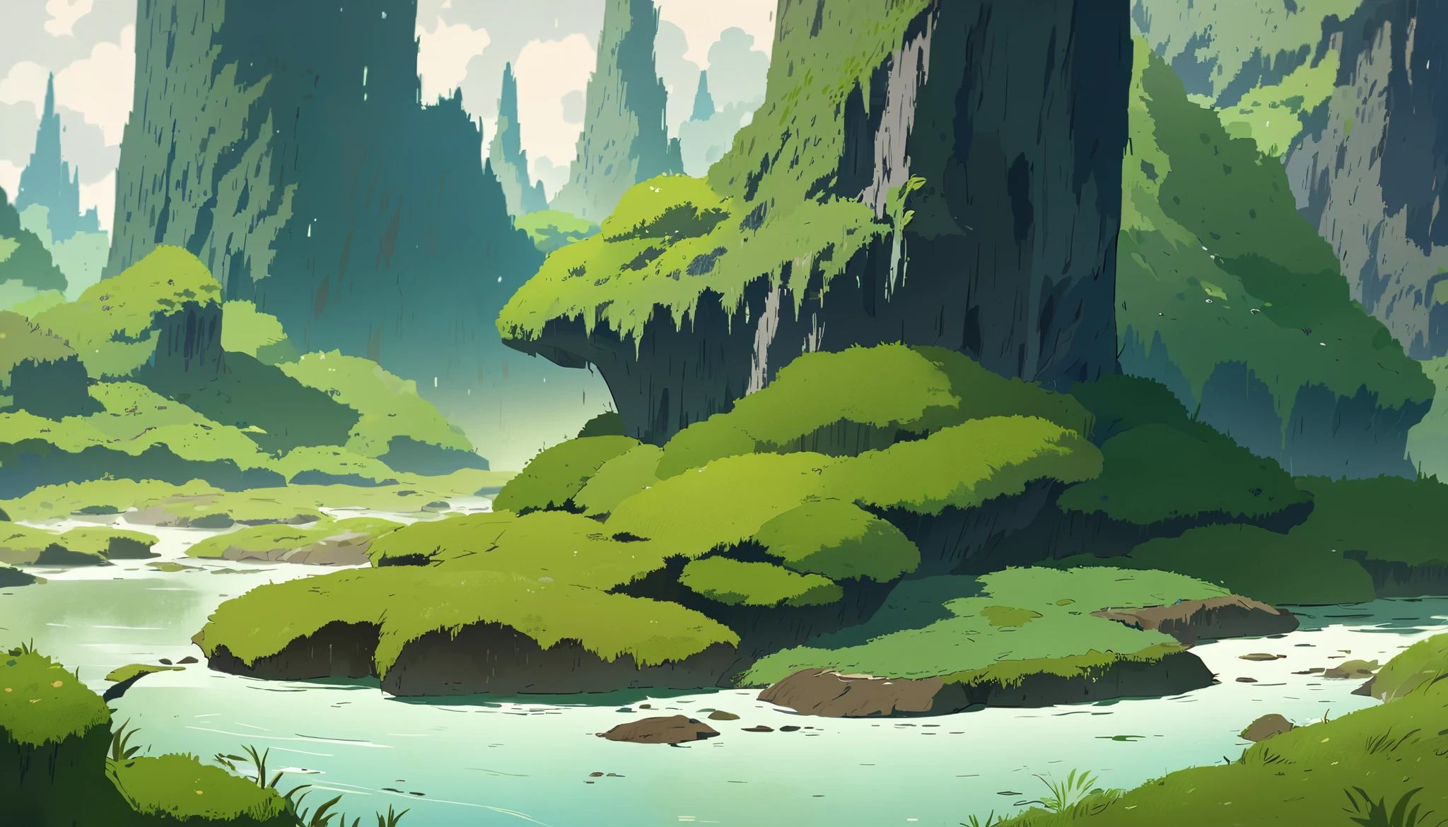 Moss Landscapes ,Studio ghibli inspired