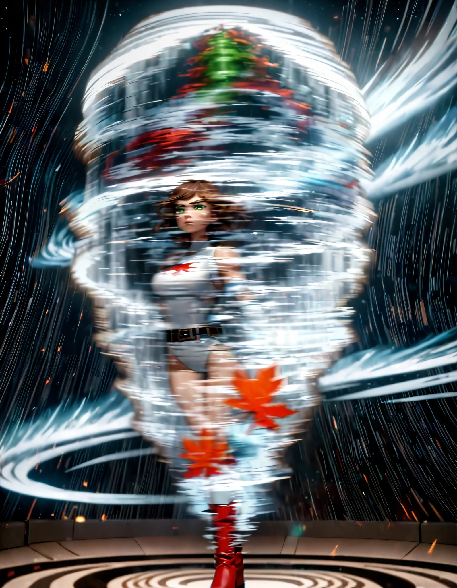 (A winged warrior who has swam through rivers of lightning),fotorrealista:1.37,Altas Resoluciones,vivid colors,Bokeh,Renderizado 3D,foco nítido,ultra detallado,Studio lighting,Guerrero,fierce expression,armadura,plumaje,Alas poderosas,lightning bolts,Aurora boreal,cielo tormentoso,superficies reflectantes,ethereal glow,mystical creature,Salpicaduras de agua,dynamic pose,espada,Ruinas antiguas.