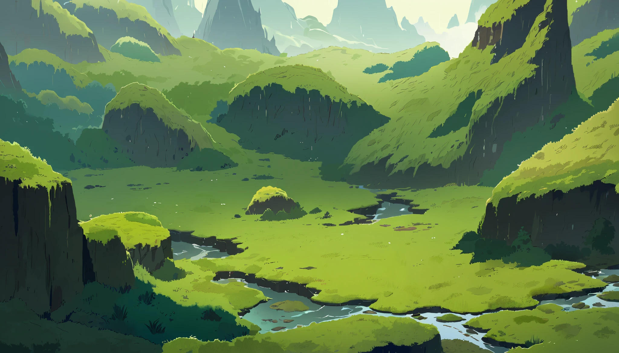 Moss Landscapes ,Studio ghibli inspired