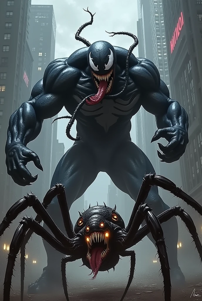 Extremely detailed lora Venom/symbionte,humanoid, (detailed face, Sharp teeth),male, back view , black body ,muscular , saliva, (anal juice),(licking ass scene, huge Venom and humanoid, licking ass, Venom Get his ass licked by humanoid, face in anus)