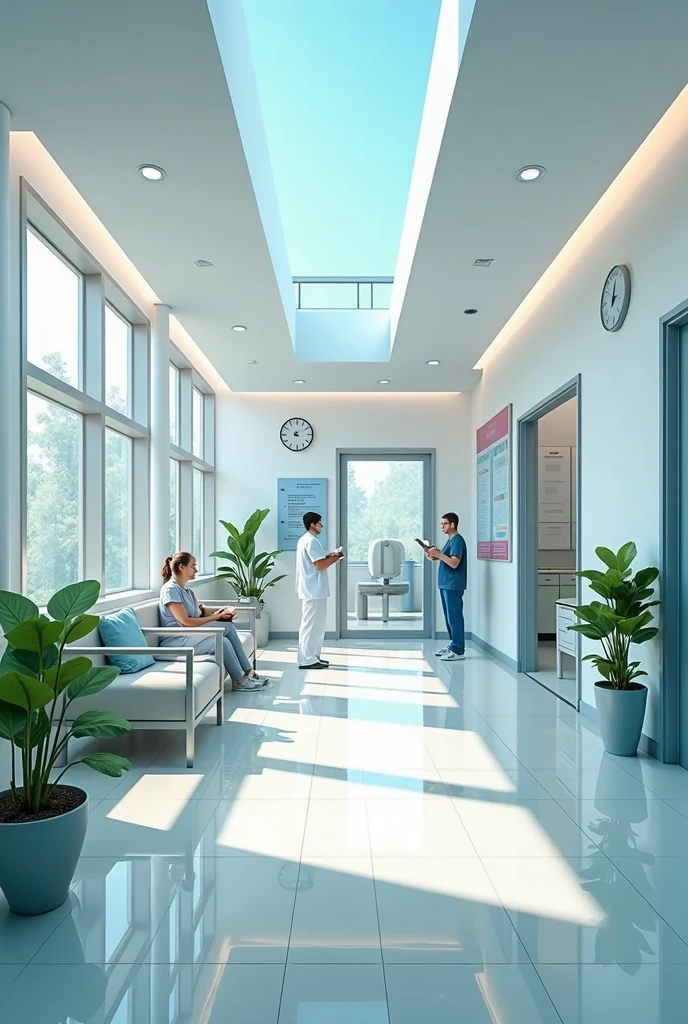 Clinic Interior: Simple but functional interior of the newly built clinic, with basic medical equipment.