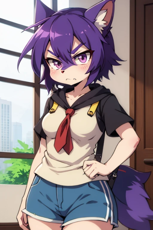 Female furry purple angry bird 2d anime style 