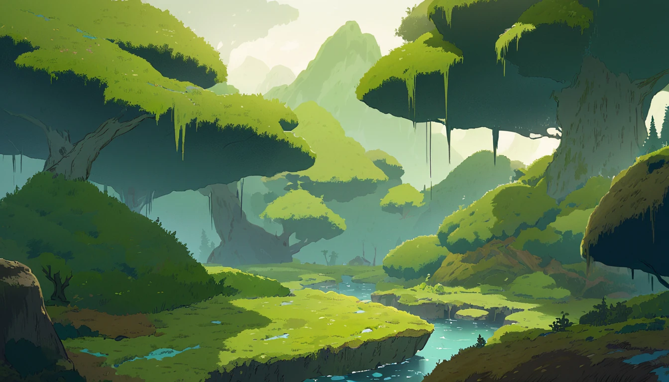 Moss Landscapes ,Studio ghibli inspired