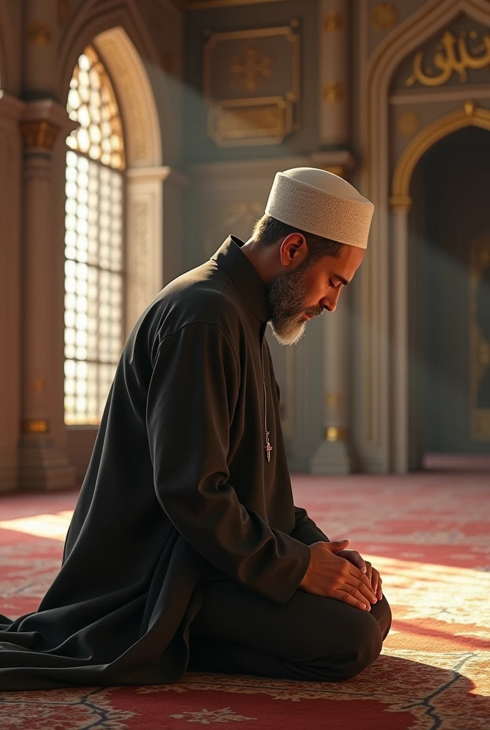 The Muslim man prayer in mosque
