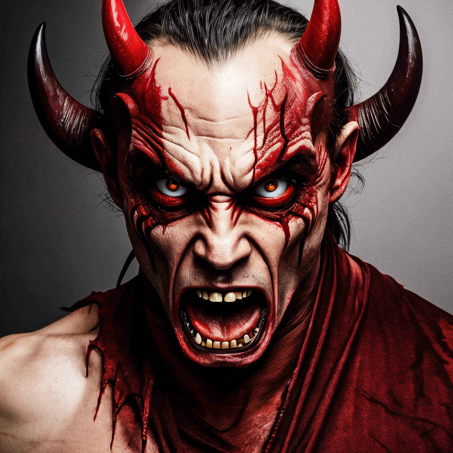 (Highest Quality, 4k, masterpiece, Amazing Details:1.1), wearing wear out circus_clothes, Shallow Depth of Field, E671, lens 50mm f/2.0, ((male_demon_magician_hell)), (((demon:1.3))) pircings, tattoos, red glowing snake eyes, (photorealistic) (RAW Photo), angry, evil smile, ((gothic circus)),, undefined