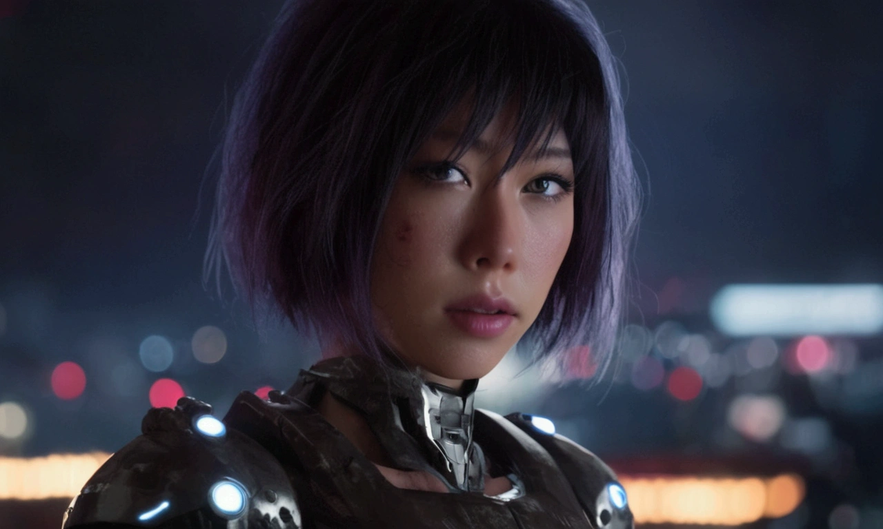 weta disney pixar movie still portrait photo of motoko kusanagi ghost in the shell : : as woman by pixar : : by weta, greg rutkowski, wlop, ilya kuvshinov, rossdraws, artgerm, marvel, maxim cover, latex, octane render, sweaty, iridescent, bright morning, anime, liosh, mucha