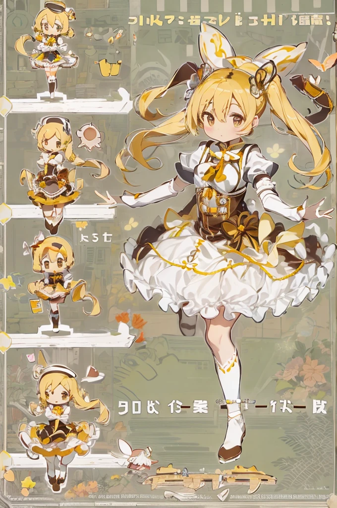 ((Masterpiece, Highest Quality)), 3 up, Detailed face, character design sheet, full bodyesbian, It's full of detail., multiple poses and expressions, highly detaild, deeply, A lot of it,Beautiful maid,Armed with bows and arrows,Gold,Double ponytail,Fantasy style,Surrounded by flames,Very beautiful.,High Balance, Natural light, lace,Lace pantyhose,Star decoration
