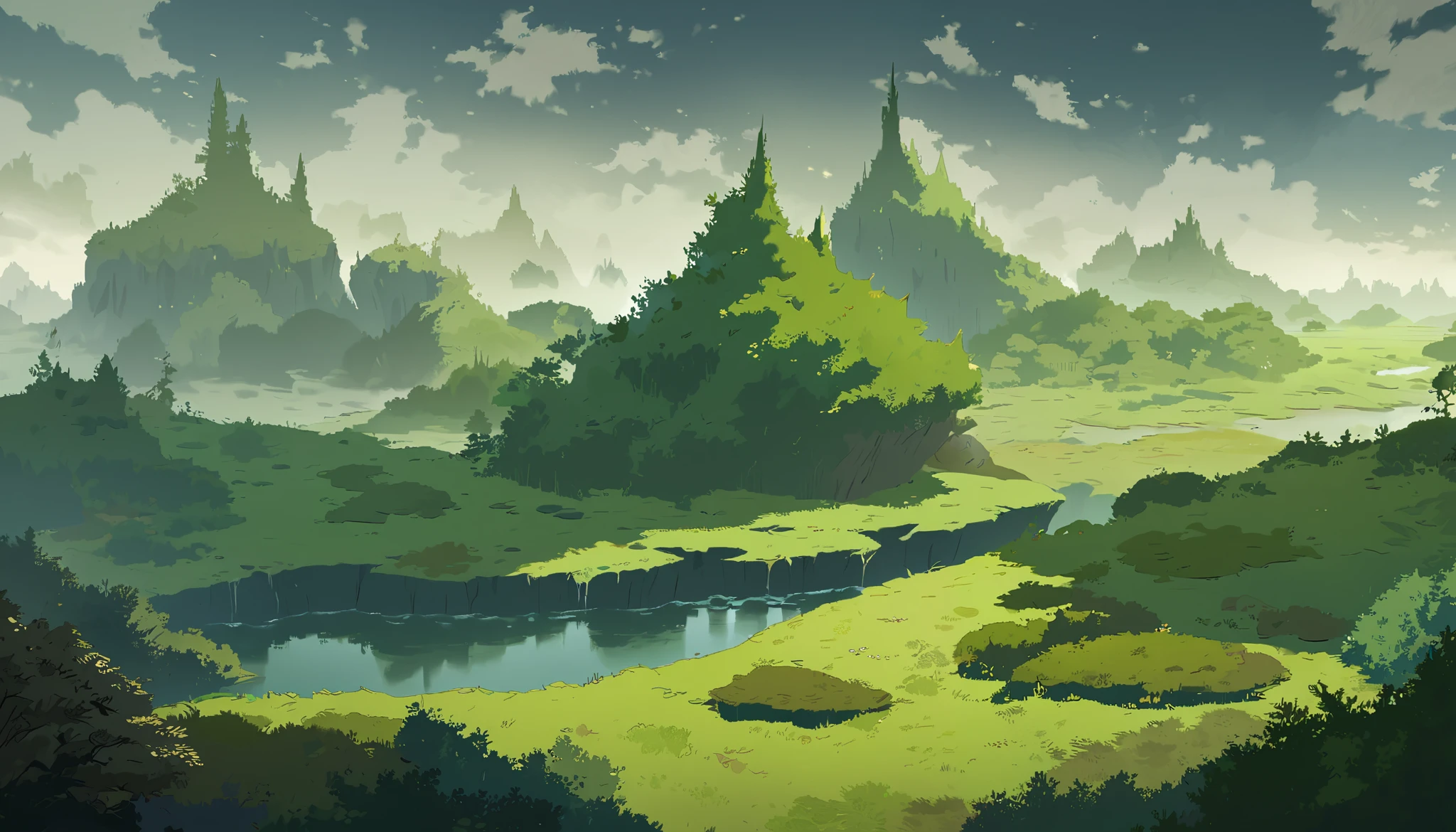 Moss Landscapes ,Studio ghibli inspired