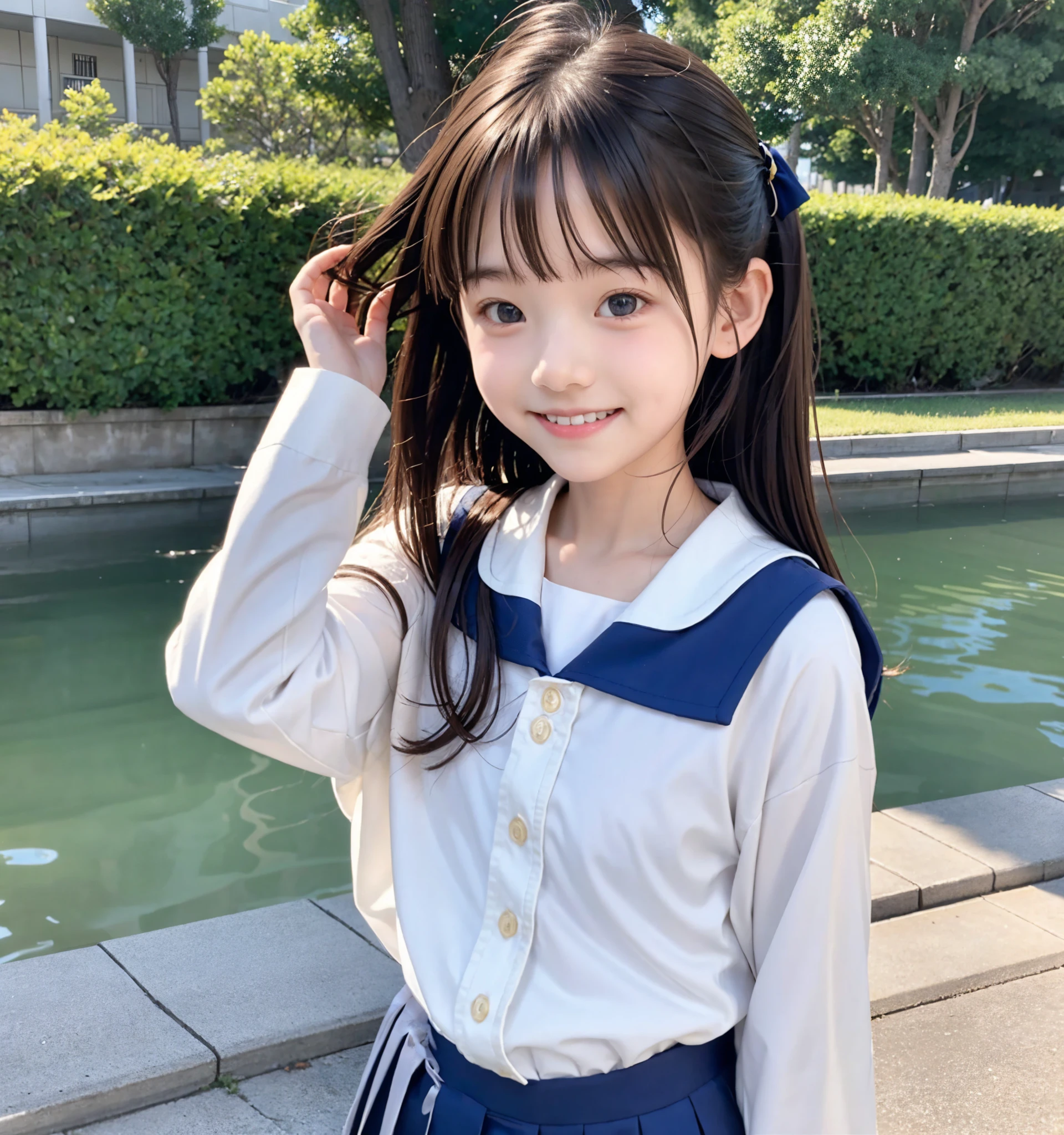  elementary school students、 sailor suit ,smile