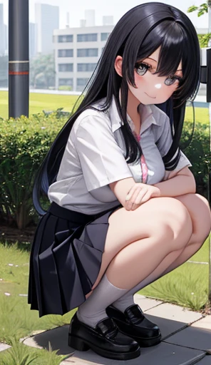 (masterpiece:1.3, highest quality, Ultra-high resolution, Very detailed), (Realistic:1.1, photoRealistic:1.4), Beautiful illustrations, Perfect lighting, colorful, Written boundary depth, Beautiful detailsまでこだわった髪, Beautifully detailed face, Beautiful details, Beautiful clavicle, Beautiful body, Beautiful breasts, Beautiful thighs, Beautiful feet, Beautiful fingers, View your viewers, 1 girl, Japanese, high school girl, Perfect Face, (Perfect Anatomy, Anatomically correct), Cute and symmetrical face, Baby Face, Sunburn, Shiny skin, (Mid-length hair:0, Twin tails:0, blonde:0), Asymmetrical bangs, blue eyes, Long eyelashes, (Mid-chest), thin, ((Collared short-sleeved shirt, Light blue shirt, , Grey plaid pleated skirt, To the Navy)), No pants, (Beautiful views), evening, (Outdoor, distant cityscape), Are standing, (peace sign), (Cute Smile, Blushing、Upward glance, Open your mouth), (Very open vagina:1.4),(Sometimes inserting a thick erect penis into the vagina:1.5),(Ejaculation competition:1.8),(The face of an orgasm:1.2),(Pregnant girl:0.6),(Violated from below by a big man with a huge erect penis:1.2),(Sweaty Lolil:1.7),(Tsundere girl:1.32),(Sister gets fucked from behind by brother's penis:1.4)