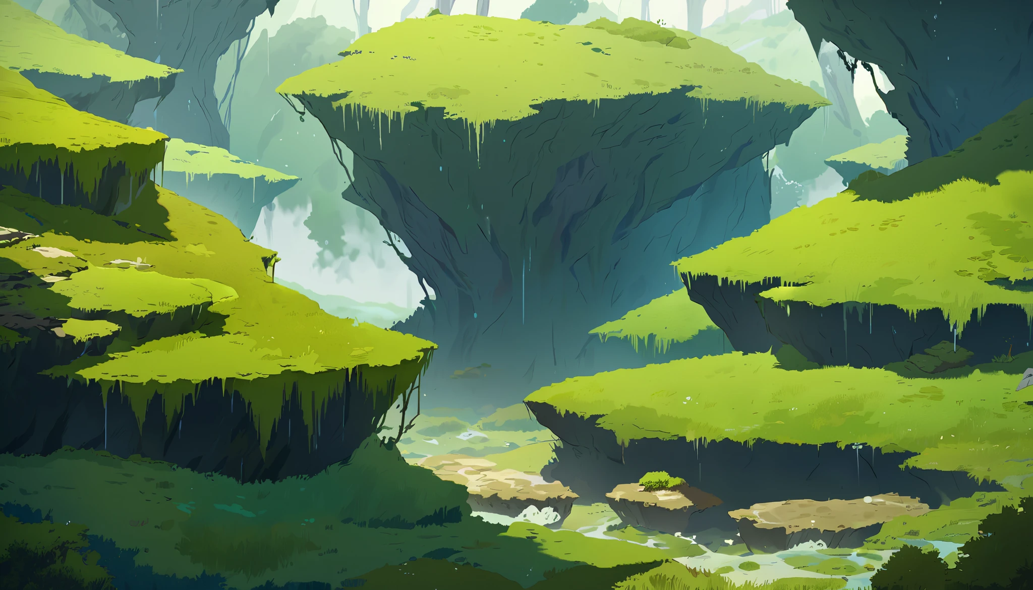 Moss Landscapes ,Studio ghibli inspired