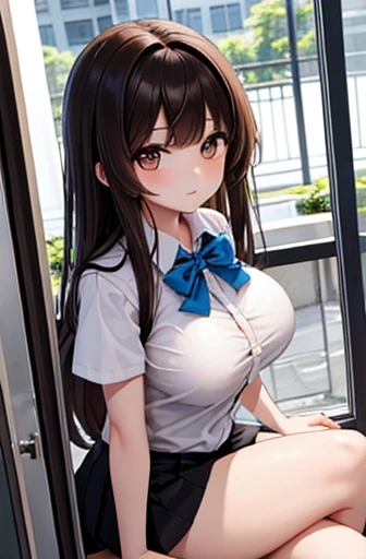 ((Highest quality)), ((masterpiece)), (detailed), Perfect Face,((heavy rain)),((Wet)),Embarrassing,Embarrassing,beautiful girl,high school girl,city,Being outdoors,White shirt,,Checked mini skirt,hairpin,Black Pantyhose,(((Oily skin))),(((From below))),Check tie,((steam coming out of the body)),Sweat,