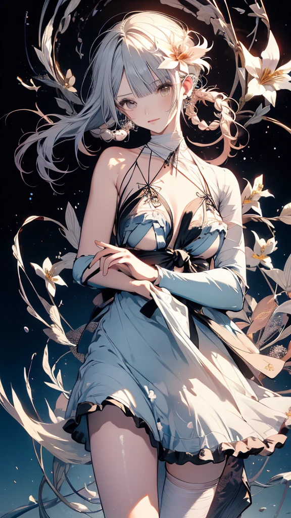 (scifi, horor)"(best quality,4K,highres),
A lovely woman (25, athletic, busty, golden ratio figure, random race, brightly colored hair, dressed appropriate to the scene),awakened rudely [on the beach] (panic and struggle),
A UFO hovers nearby, an neon gelatinous Eldritch tentacle (very large, octopus like, many large tentacles) alien has the woman,
enthusiastically exploring and drawing the woman towards the UFO [otherworldly lights] (damsel abduction),
night time beach,
(ocean) waves crashing loudly, gentle breeze,
reflections on wet sand,
(strong contrast) between darkness and UFO lights,
(long exposure) streaks of light in the night sky,
(moody) atmosphere,
(vibrant colors) with a touch of (cool tones),
(dramatic) shadows and highlights,
(wild, untamed) nature surrounding the beach,
(surreal) and (dreamlike) landscape."Backlight.Glamorous Body,(((Airborne particles、Glowing particles))),Plump thighs、Stylish clothes、Stylish accessories、See-through、Dynamic Angle、(((Princess cut,Inner Color,))),(((Water balls,Soap bubble,Refraction of Light)))、Dynamic Pose,Nipple erection,Low - Angle,
