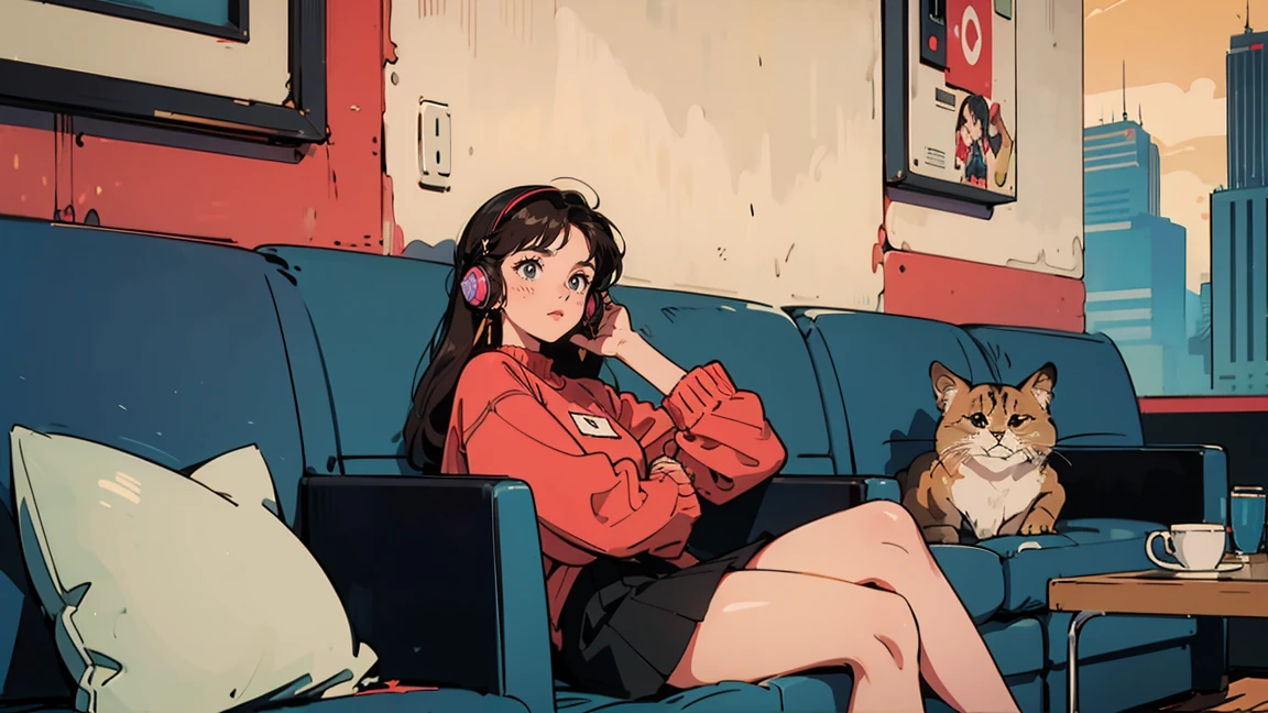 (masterpiece、Highest quality、Highest quality、Official Art、Beautiful and beautiful:1.2)、(One girl:1.3)Hatsune Miku、Twin tails,Beautiful breasts, Katsushika Hokusai,(((masterpiece))), (((Highest quality))), ((Very detailed)), (figure), (Detailed light), (Beautiful attention to detail), High-resolution images, Retro Line, Pop Art colors, nostalgic, Cinematic, レトロ映画ナイトArt Style, ヴィンテージテレビArt Style, With an old-fashioned TV in the background, Film reel, hourglass, Retro Radio, main character sitting with a nostalgic pose amidst a scene of retro entertainment and Cinematic charm, Wearing retro sneakers, Classic movie posters vintage background, record, Retro decoration, main character exuding a sense of nostalgia and Cinematic charm, nostalgic expression reflecting the magic of retro entertainment, 80's, Pop Art, anime, vintage red, and nostalgic gold, Cinematic tones, Retro Characters, Costumes inspired by retro entertainment and vintage charm, Retro and vintage costumes inspired by classic movies, Featuring retro accessories and vintage memorabilia, presence of classic movie posters Retro decoration adding to the nostalgic atmosphere, nostalgic, Cinematic curves, Retro composition, Pop Style, male or female character with a nostalgic pose, surrounded by the magic of retro entertainment and Cinematic charm, A nostalgic look at vintage memories., RETRO Art Style, neon_Pop Art STYLE, Art Style, Pop Art, 日本のanime,