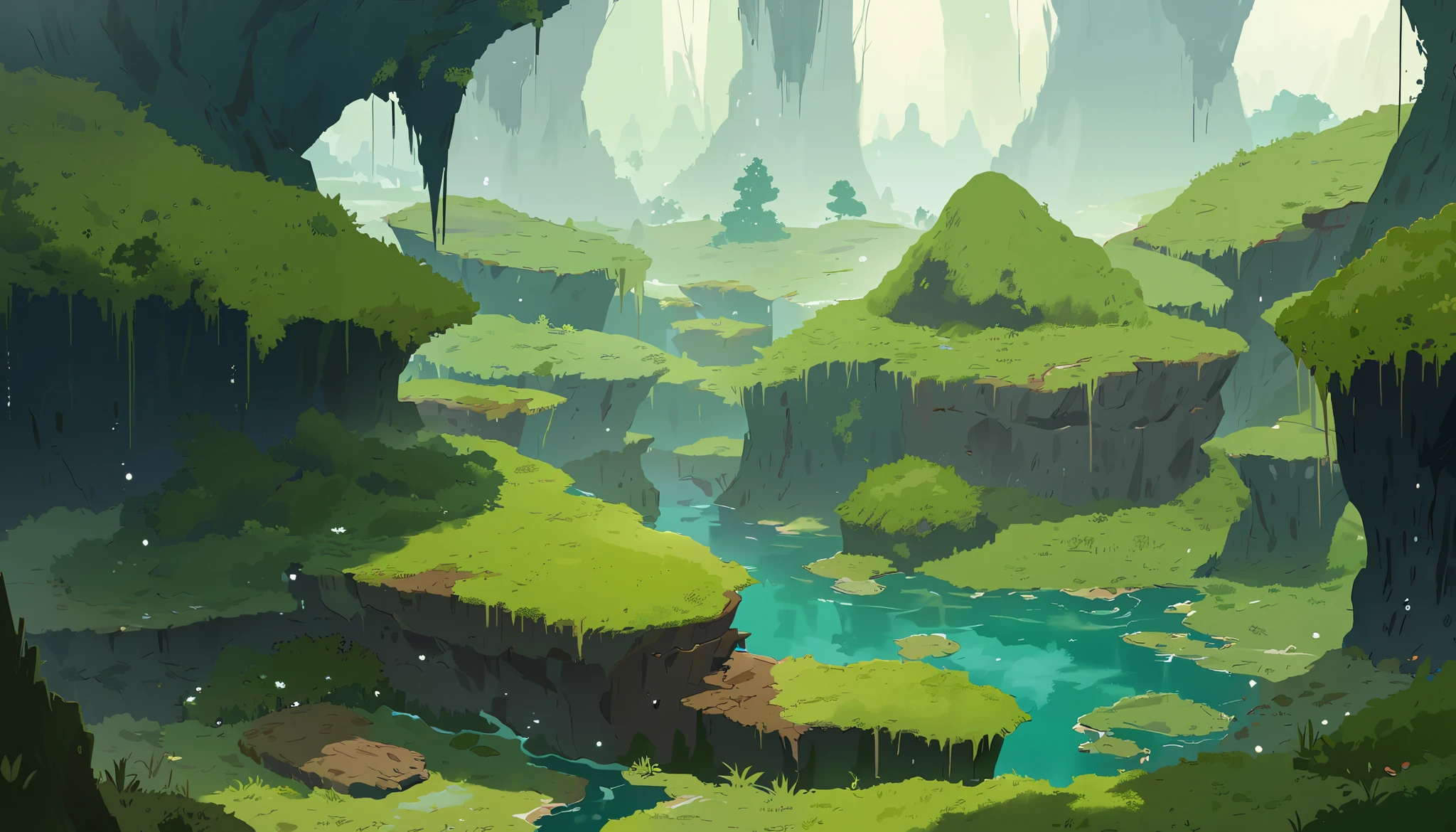 Moss Landscapes ,Studio ghibli inspired