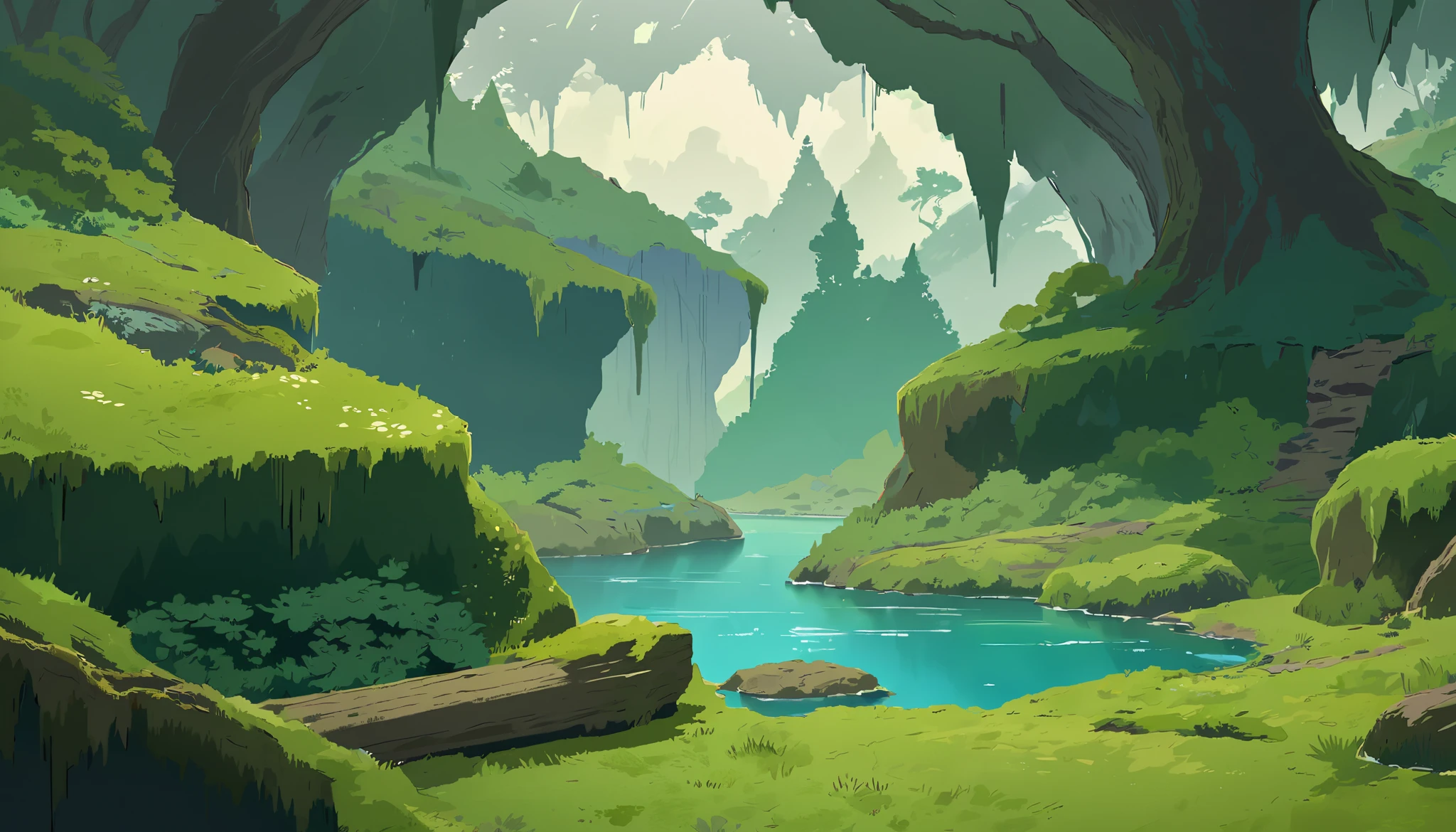 Moss Landscapes ,Studio ghibli inspired