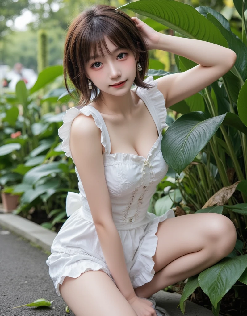 ((whole body写真)), (( Dark Eyes)), (( nudes)), (( Completely naked )), (( is not wearing pants)), Japanese maid, ((  beautiful thighs)), ((Beautiful belly button)), (( sexy waistline )), ((cute ,baby face:1.2)),(8k,  RAW photo ,  super detailed,  best quality:1.2), ( realistic , photorealistic :1.4), (  very detailed, 超 It's high definition  ,  very detailed顔と目, pubic skin , Soft light,  Medium Hair , woman一people用のイヤリング,((  Botanical Garden))、((  best quality))、(  Masterpiece :1.4)、  RAW photo 、8k、((  Max Image))、 (( It's high definition  ))、((Droopy eyes)),  beautiful expression down to the detail  、 realistic なpeople々Skin、 Gentle expression 、 realistic 、( 学校で微笑む美しいwoman)、(cute日本の:1.3)、(B cup bust:1.3、  Balanced Style  :1.2)、((mannish))、(( 学校で微笑む美しいwoman))、(Beautiful brown hair)、(  Her eyes are big  :1.3)、(  her face is small  :1.3 )、 has a small head、(Long neck:1.3)、  Necklaces  、(( many green plants ))、1people、((  Oversized Knit )),  very beautiful Japanese idol  、  promenade with beautiful and sophisticated noses 、  beautiful eyes 、細身のbody,(( Smaller breasts)),((  Medium Hair )),１people々、日本people々woman、美しい日本people々woman、  super detailed顔,、 cute、  white skin、 white skinの美しい肌、 Teal Eyelids、Beautiful symmetrical face、 small face 、Age 25、  Beautiful Small Breasts、本物のpeople々Skin Between、whole body写真、詳細かつリアルなpeople々body、Detailed and realistic skin、  soaking in hot springs up to the waist  、 詳細で realistic な目、細部まで描き込まれた realistic な唇、 Detailed and realistic teeth 、Realistic ears、 precise and realistic hair 、  beautiful hands、 feetの細部まで realistic に描かれている、 realistic  breasts down to the last detail、 realistic  areola down to the last detail、 realistic  nipples down to the last detail、  realistic なwomanの性器を細部まで 、  realistic detailed legs  、Detailed and realistic clitoris、 Detailed  realistic  Anus 、細部までリアルな Thick pubic hair 、whole body、whole body白肌、 white skin、 I have thick pubic hair、 Thick pubic hair 、 Completely naked 、urination、 A happy expression 、 Blushing、ecstatic expression  ,  is leaking urine 、  sex toys inserted into the anus 、  open your mouth slightly, (( Half Up Hairstyle with Black Hair )), ((woman器を露出する)), ((  realistic  female genitalia )), (( Thick pubic hair with realistic detail)), (( Thick pubic hair )), (( realistic  clitoris)), (( realistic  anus down to the last detail)), ((M字型のfeet)), (( feet )), ((Excess pubic hair)), (( medium wavy hair )), 