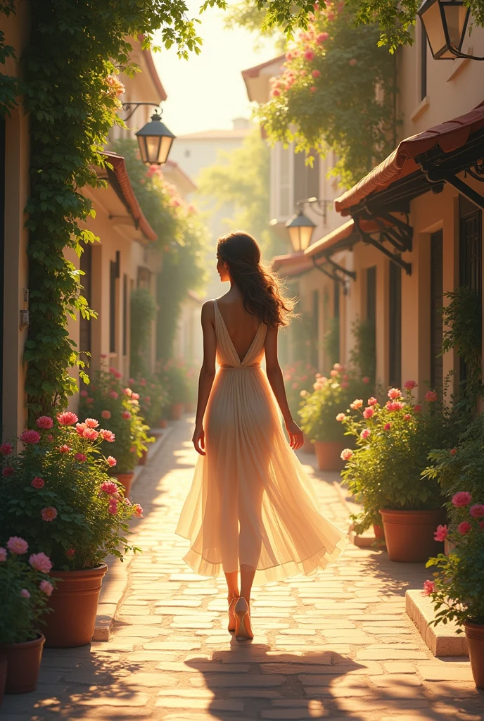 Sensual woman walking