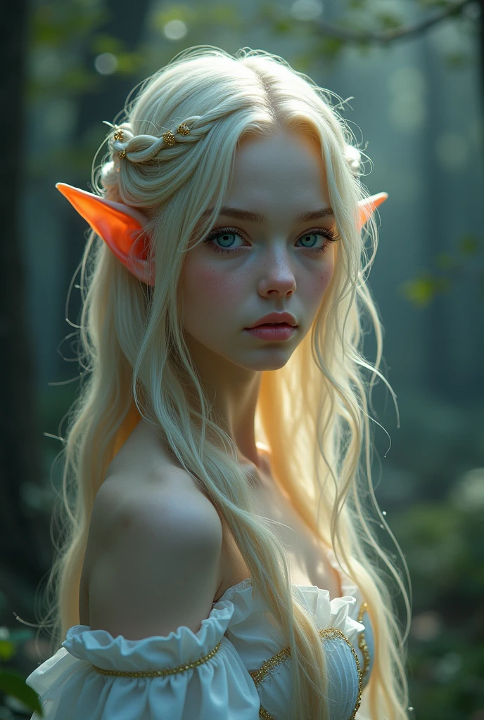Girl, elf, Long blonde hair