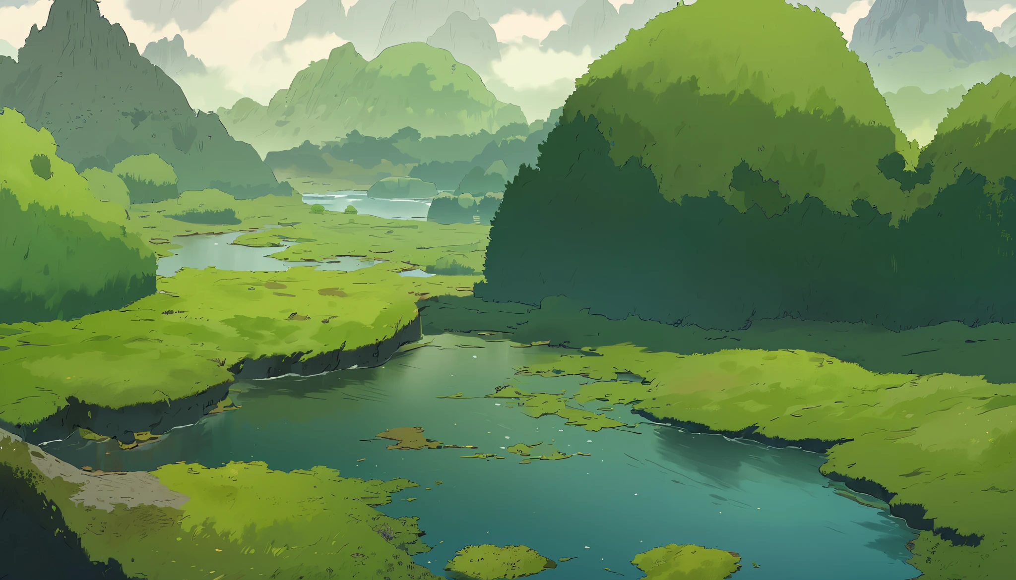 Moss Landscapes ,Studio ghibli inspired