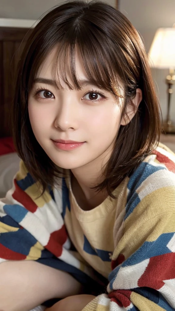 Masterpiece, photogravure, highest quality, clear contours, (One Girl, alone), Japanese woman, 30 years old, lipstick, cute face, detailed face, beautiful eyes, detailed eyes, focus on the eyes, bob hair, Anatomically correct body structure, wearing body-fitting costumes, getting on all fours, lifting butts, shot from the front