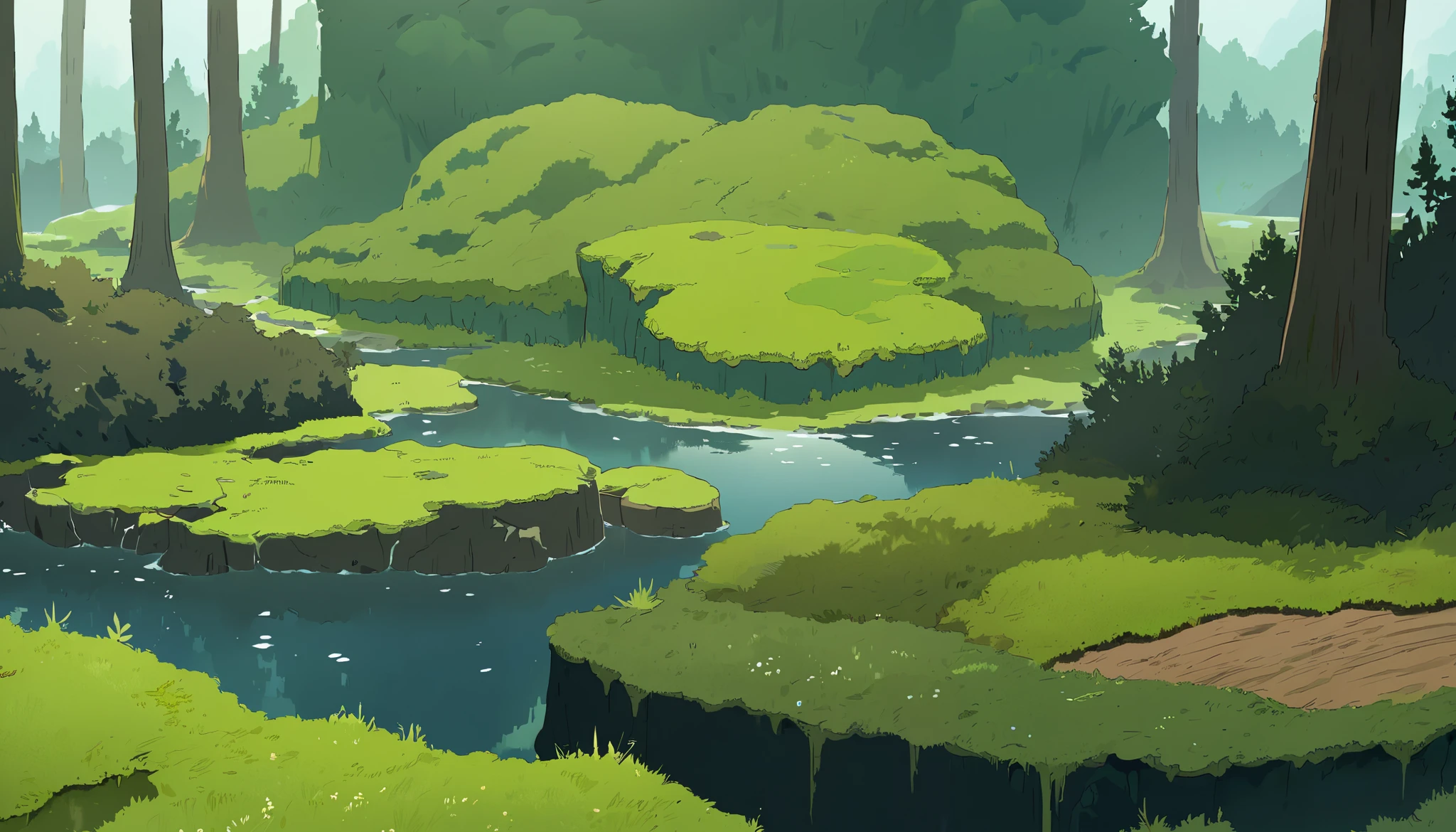 Moss Landscapes ,Studio ghibli inspired
