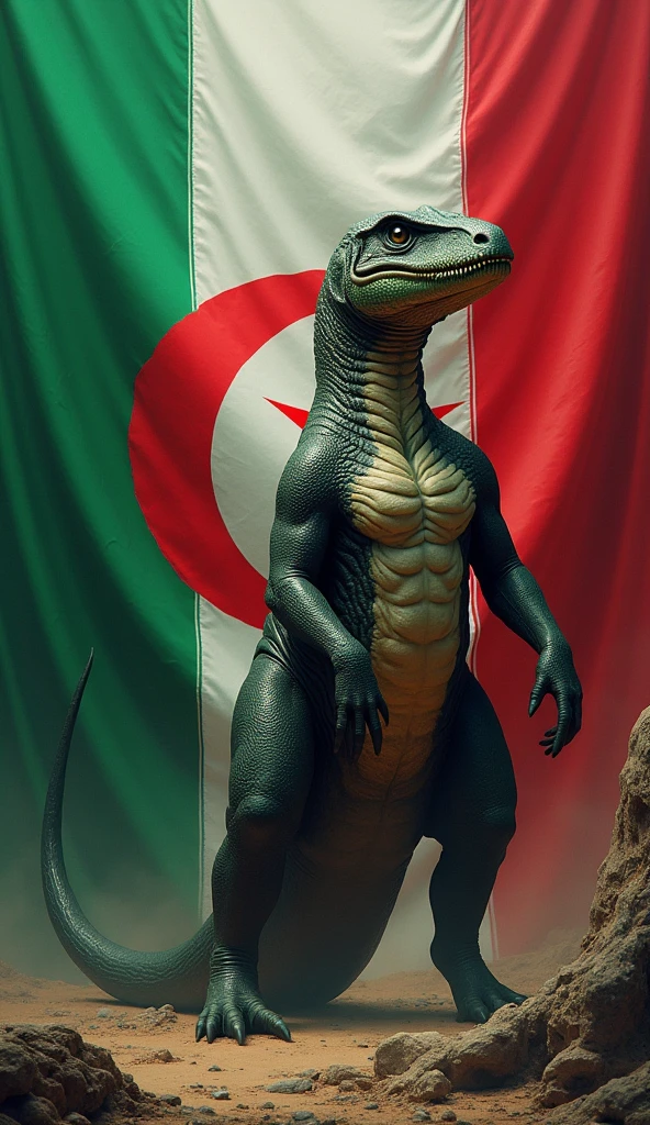 Israel flag on body builder crocodile 