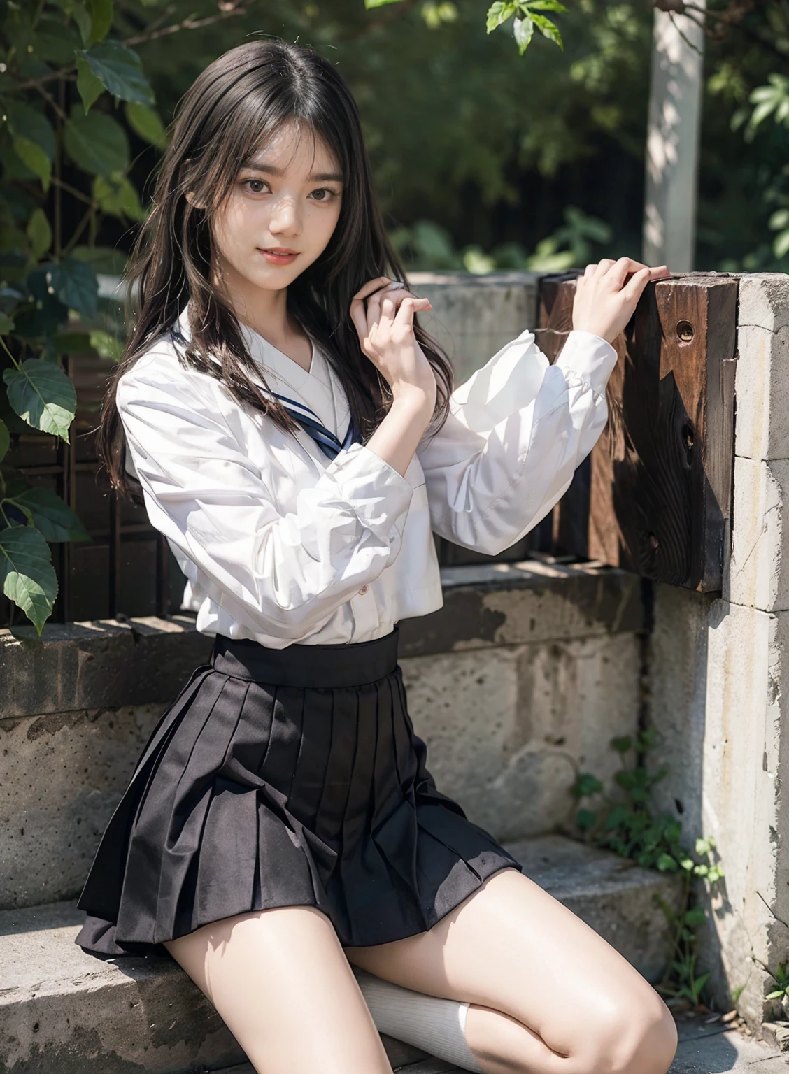 masterpiece, Highest quality, One girl, alone, Nahida_Genshin Impact, Cruciform pupil, ,blazer, Pleated skirt, night,sitting beside the bonfire