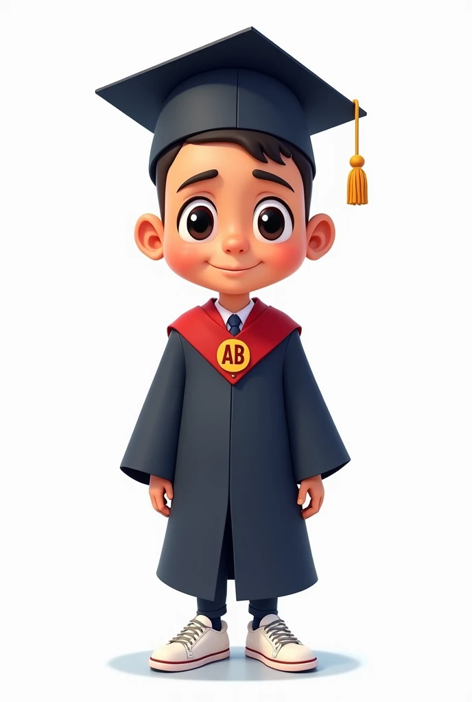 (a cute boy, wearing a graduation cap and stole, phoenix-like features, golden and black colors, selfie-taking style, completely white background, illustration) (best quality, ultra-detailed, realistic:1.37), (HDR, vivid colors), (portrait, fantasy)