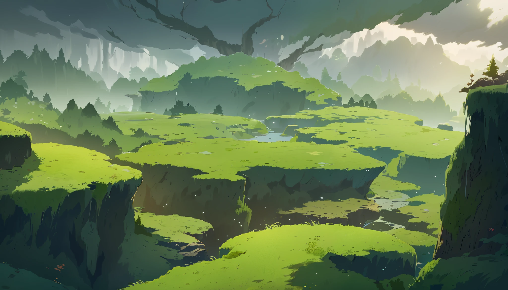 Moss Landscapes ,Studio ghibli inspired
