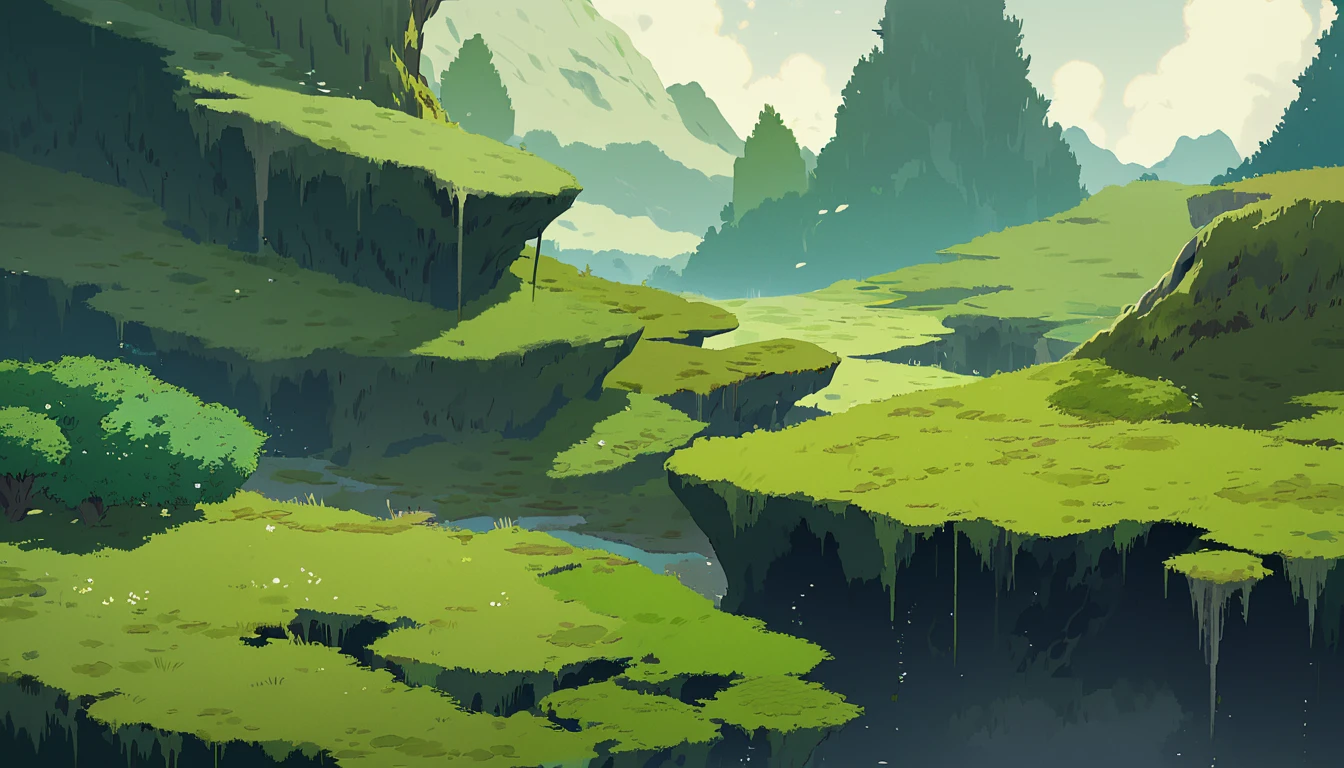 Moss Landscapes ,Studio ghibli inspired