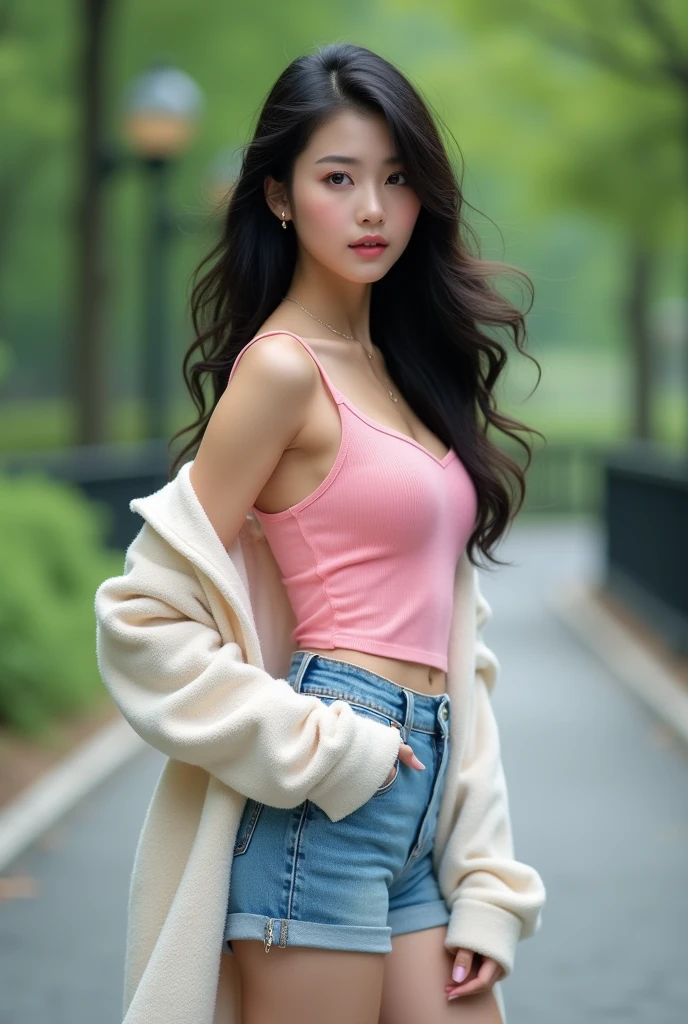 nikon RAW photo,8 k,Fujifilm XT3,photorealistic,realistic, solo, photorealistic, best quality, ultra high res, (skin spots:0.1) sexy expression, stan, totally naked, masterpiece, best quality, extremely detailed face, perfect lighting, solo,1girl, sexy sight best quality, ultra high res, photorealistic, ultra detailed, masterpiece, best quality, iu1, tiny butt, lee ji-eun, nipple visible, topless